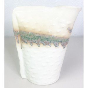VTG San Pacific Pastel Muted Drip Glaze Pitcher Vase 8.5" Tall X 6" Wide EUC